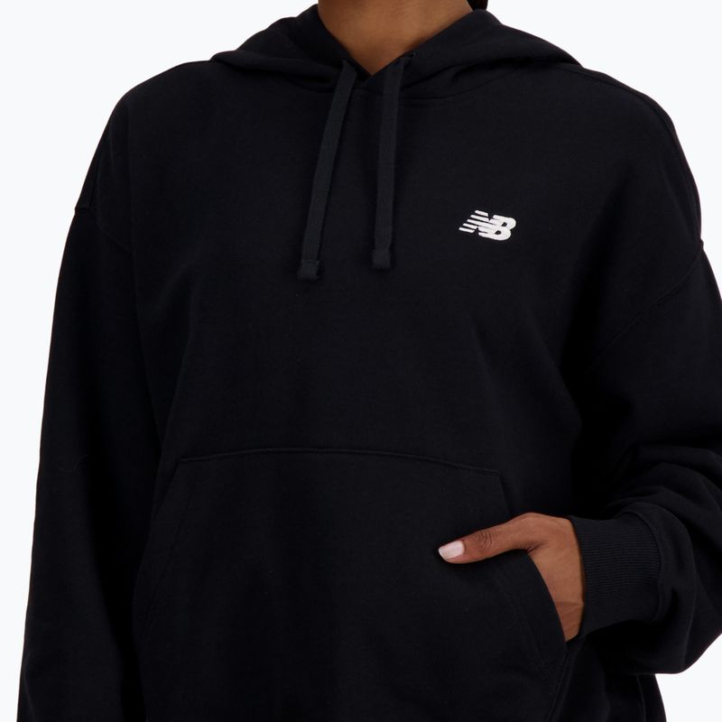 Women's New Balance French Terry Small Logo Hoodie schwarz 4