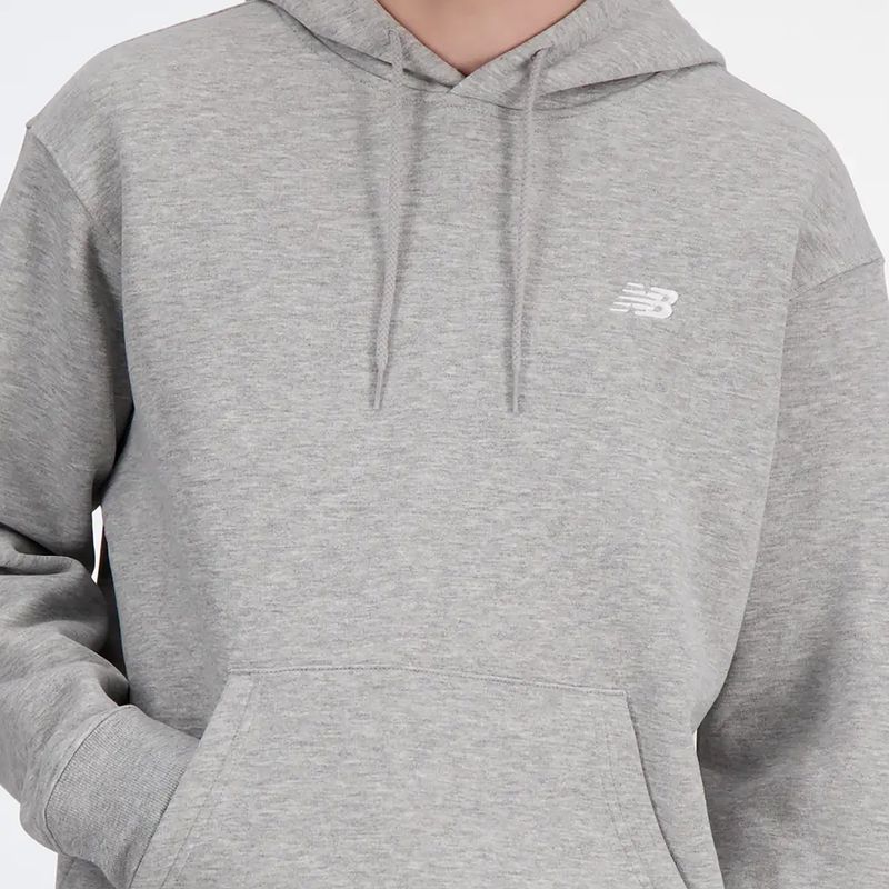 Herren New Balance Small Logo French Terry Hoodie sportlich grau 4