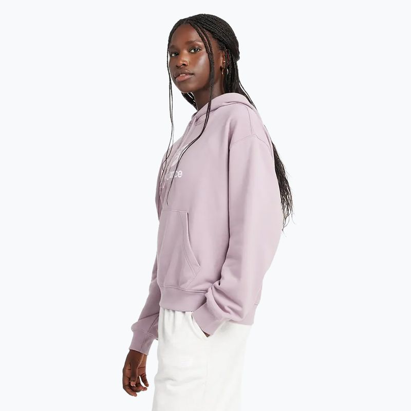 Frauen New Balance Französisch Terry Stacked Logo Hoodie icewine 3