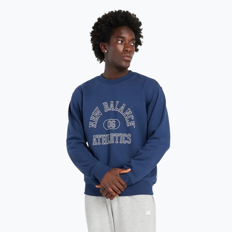 Sweatshrit Hoodie Herren New Balance Graphic Crew navy