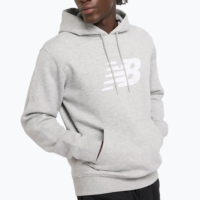 Herren New Balance Core Brushed Hoodie sportlich grau 4