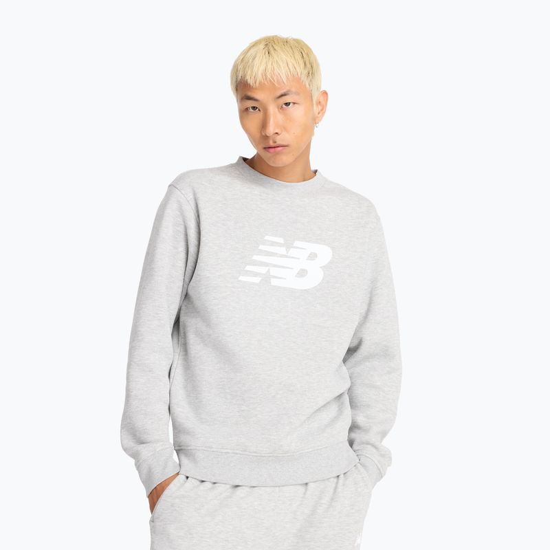 Herren Sweatshirt New Balance Sport Core Brushed Crew reflection/white/light arctic grey