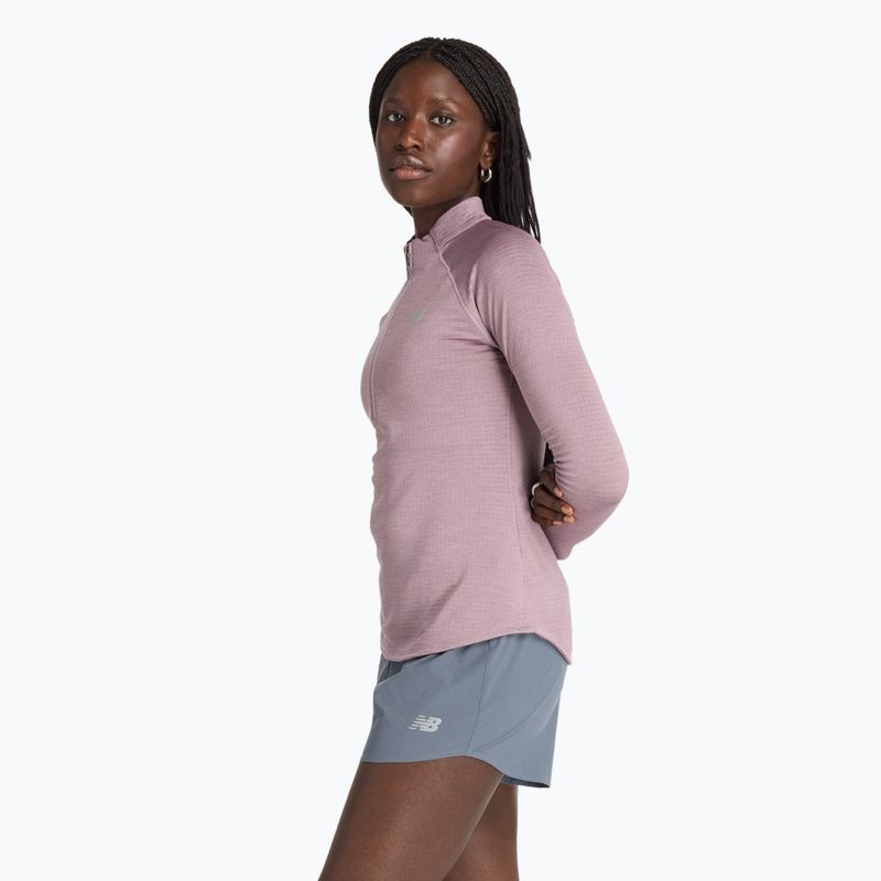 Lauf Longsleeve Damen New Balance Athletics Heat Grid 1/2 Zip ice wine heather 3