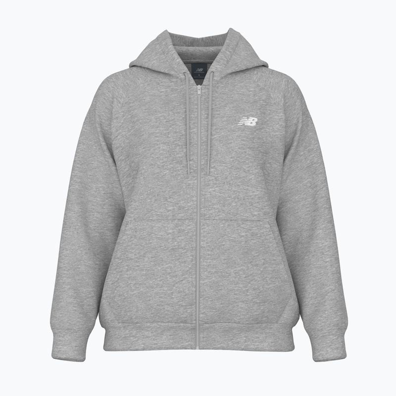Damen Sweatshirt New Balance Fleece Logo Full Zip sportlich grau
