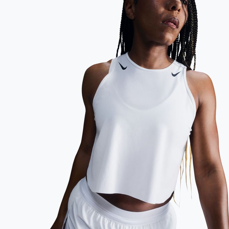 Damen-Lauf-Tanktop Nike AeroSwift Dri-Fit ADV Cropped Tank Top off white/black 3
