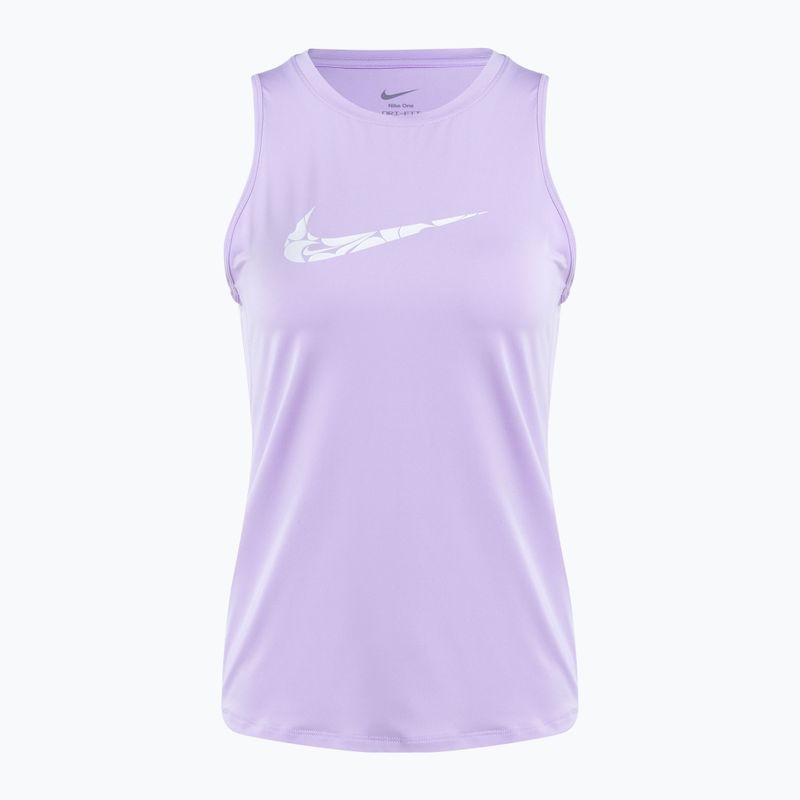 Damen Laufshirt Nike One Graphic TT lila Blüte/weiß