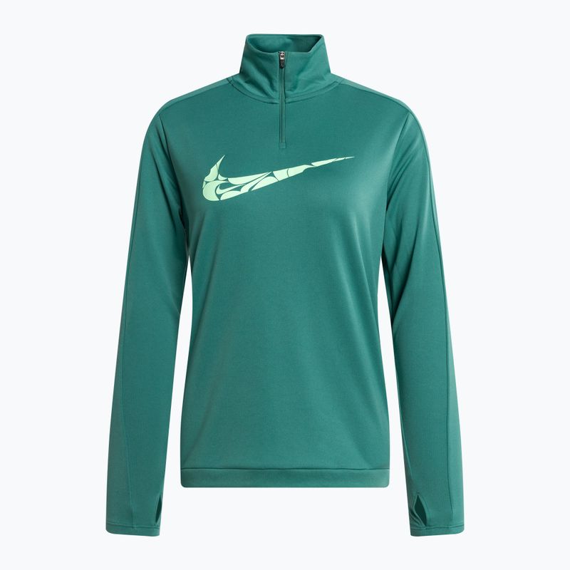 Damen Nike Swoosh Dri-FIT 1/4-Zip Mid Laufshirt bicoastal/vapor green