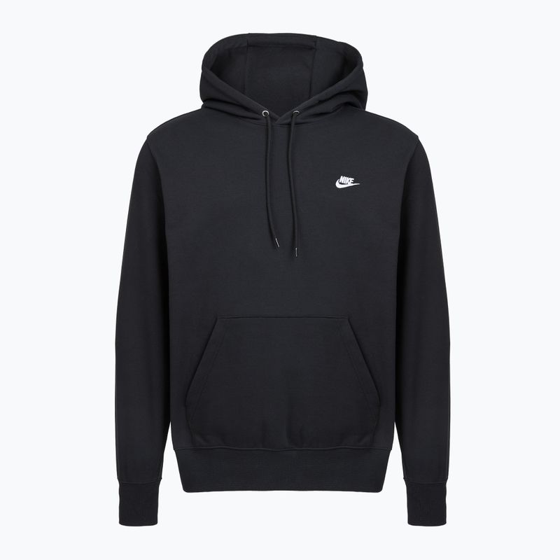 Herren Nike Club French Terry Pullover Hoodie schwarz/schwarz/weiß 8