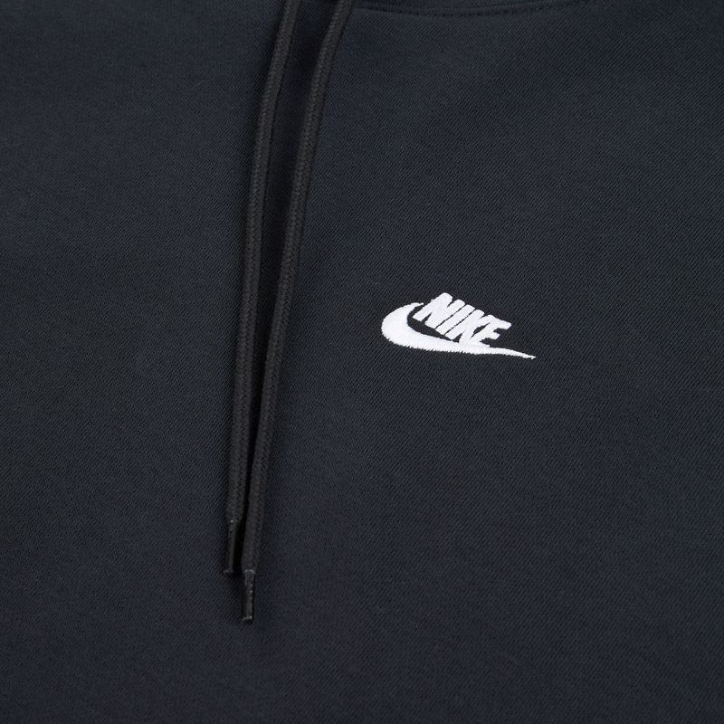 Herren Nike Club French Terry Pullover Hoodie schwarz/schwarz/weiß 10