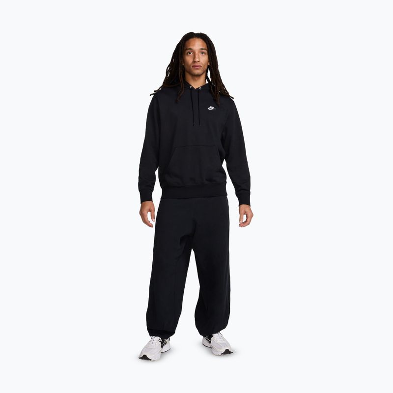 Herren Nike Club French Terry Pullover Hoodie schwarz/schwarz/weiß 2