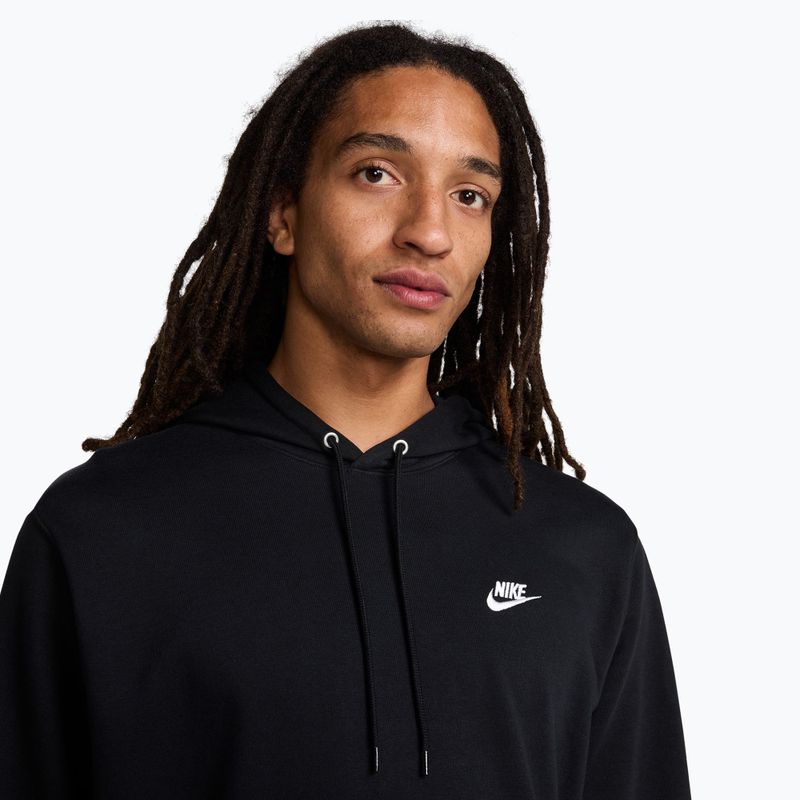 Herren Nike Club French Terry Pullover Hoodie schwarz/schwarz/weiß 4