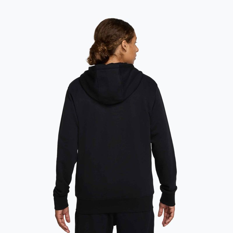Herren Hoodie Nike Club FZ Hoodie black/black/white 3