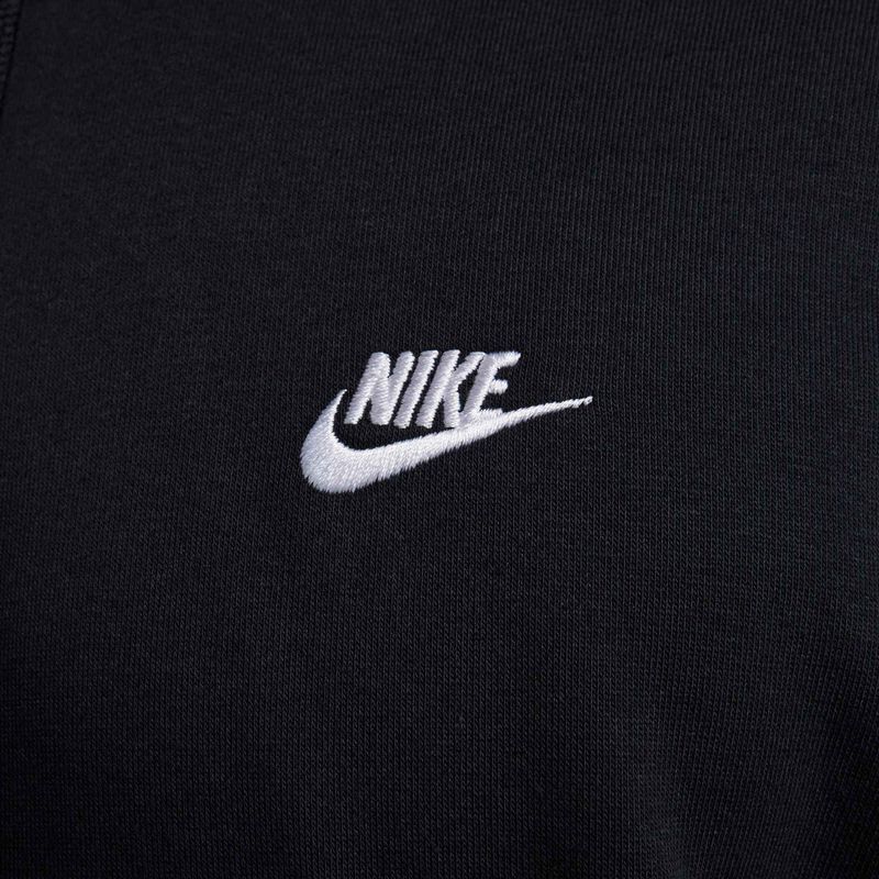 Herren Nike Club French Terry Pullover Hoodie schwarz/schwarz/weiß 7