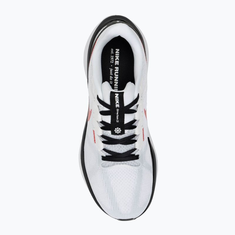 Nike Structure 25 Herren Laufschuhe Weiß/Schwarz/Licht Moke Grau/Feuerrot 5