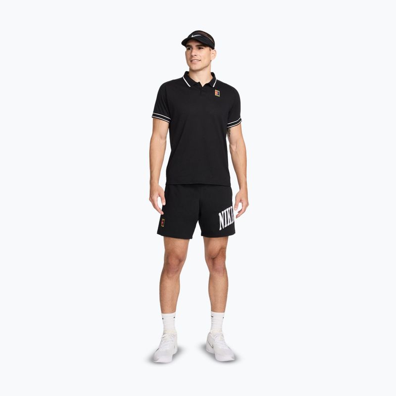 Herren Tennis-Poloshirt Nike Court Heritage Polo schwarz/weiss 2