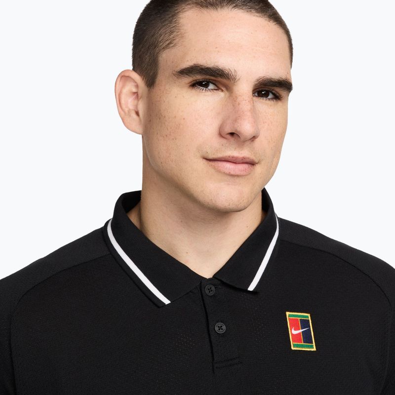 Herren Tennis-Poloshirt Nike Court Heritage Polo schwarz/weiss 4