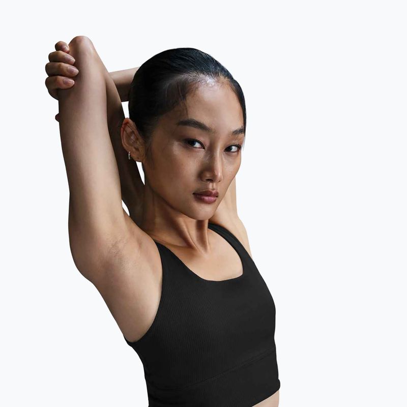 Nike Zenvy Rib Light Support Longline Trainings-BH schwarz/schwarz 4