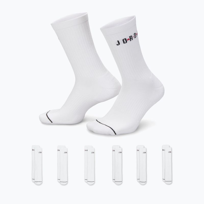 Socken Nike Jordan Everyday Crew 6er-Pack white/gym red/black 3