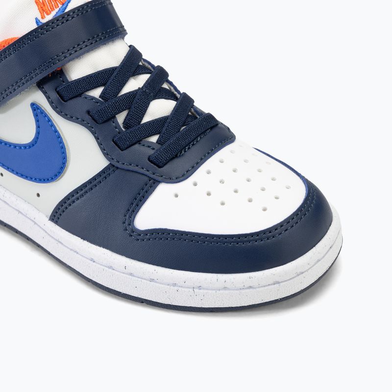 Nike Court Borough Low Kinderschuhe Recraft weiß/navy/orange 7