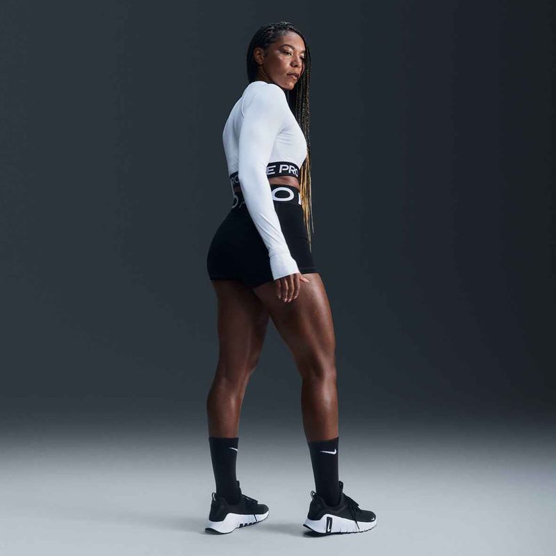 Damen-Shorts Nike Pro Sculpt High Waisted 3" Biker schwarz/weiß 11