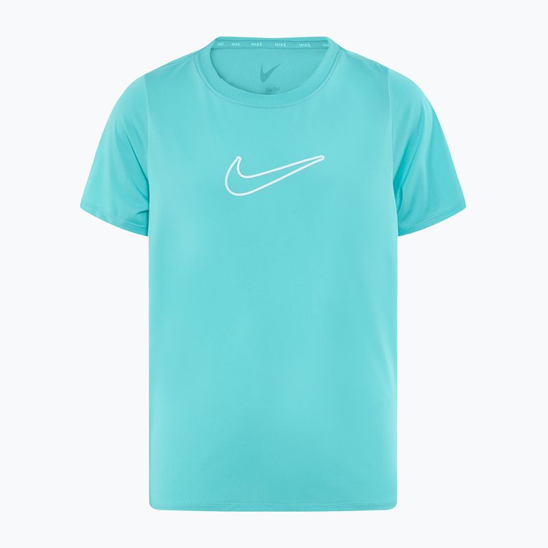 Nike One Dri-Fit grüner Frost/weißes Kinder-T-Shirt