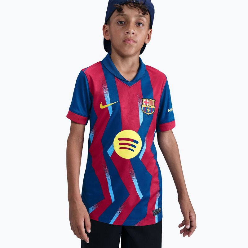Kinder-Fußballtrikot Nike FC Barcelona 2025/26 Stadium Fourth gym blue/gym blue/salsa red/opti yellow