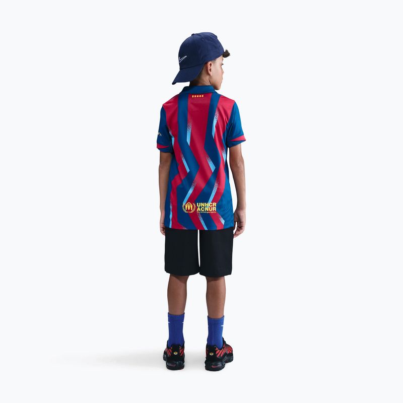 Kinder-Fußballtrikot Nike FC Barcelona 2025/26 Stadium Fourth gym blue/gym blue/salsa red/opti yellow 3