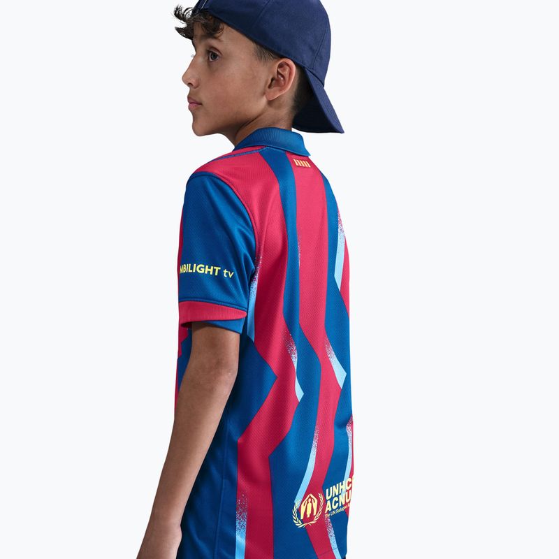 Kinder-Fußballtrikot Nike FC Barcelona 2025/26 Stadium Fourth gym blue/gym blue/salsa red/opti yellow 4