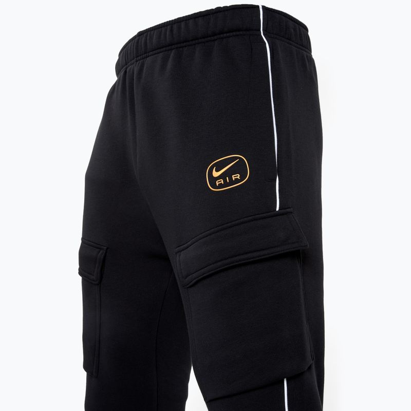 Herren Nike Air Fleece Cargo Hose schwarz/metallic gold 3