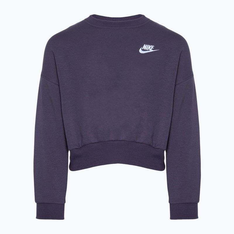 Hoodie Sweatshirt Kinder Nike Sportswear Club Fleece dark raisin / white
