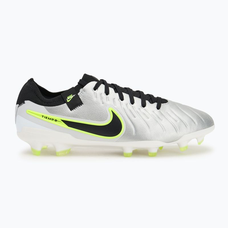 Herren Fußballschuhe Nike Tiempo Legend 10 Pro FG metallic silber/volt/schwarz 2