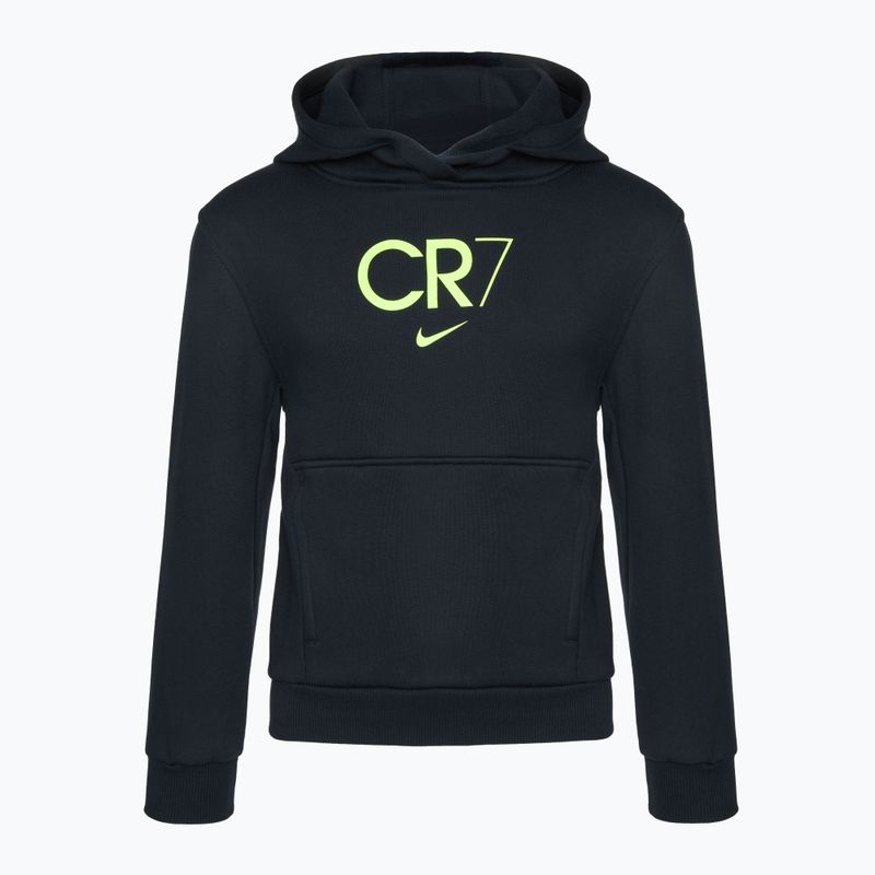 Hoodie Sweatshirt Kinder Nike CR7 Club Fleece black / volt