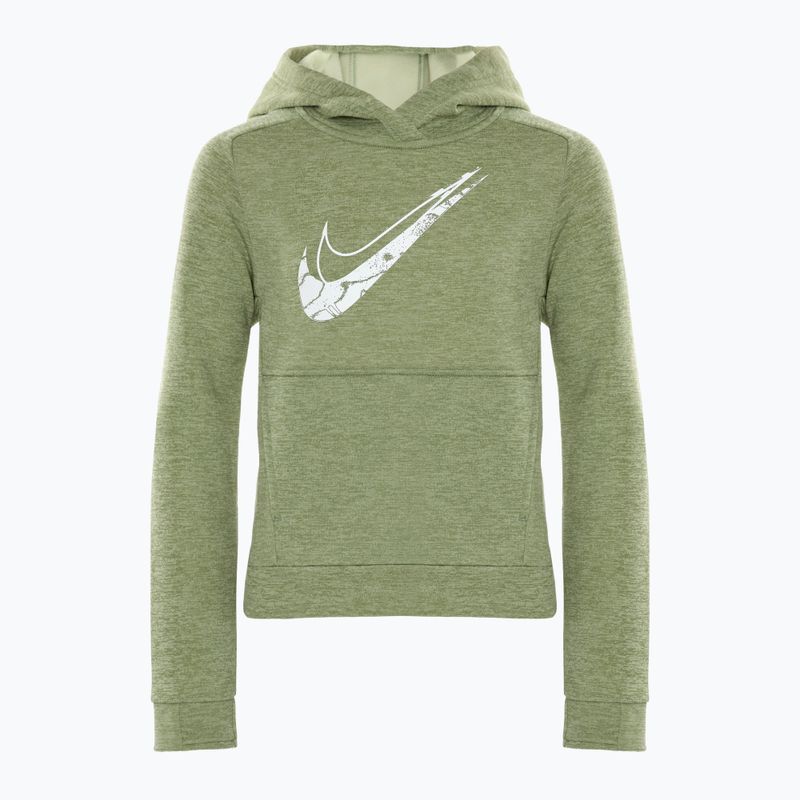 Nike Multi Stain Repel Therma-FIT Sweatshirt für Kinder in Ölgrün/Olive Aura/Leder/Weiß