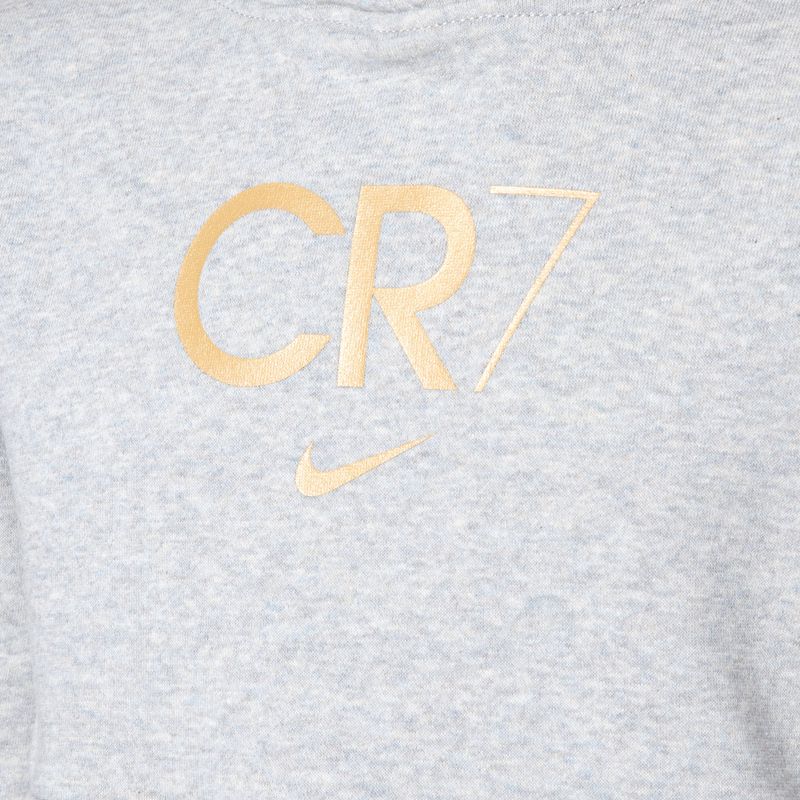 Nike CR7 Club Fleece Sweatshirt für Kinder, helles Rauchgrau/Leder/Metallic Gold 3