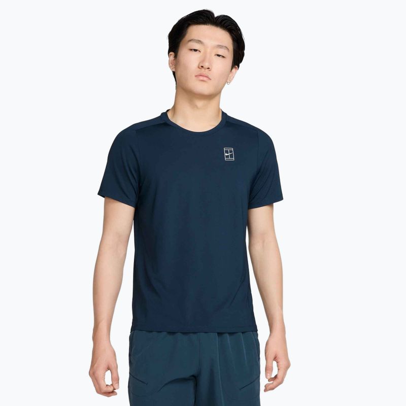Herren Nike Court Dri-Fit Advantage Tennisshirt armory navy / weiß