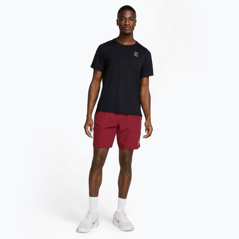 Herren Nike Court Dri-Fit Advantage Tennisshirt schwarz/weiß 2