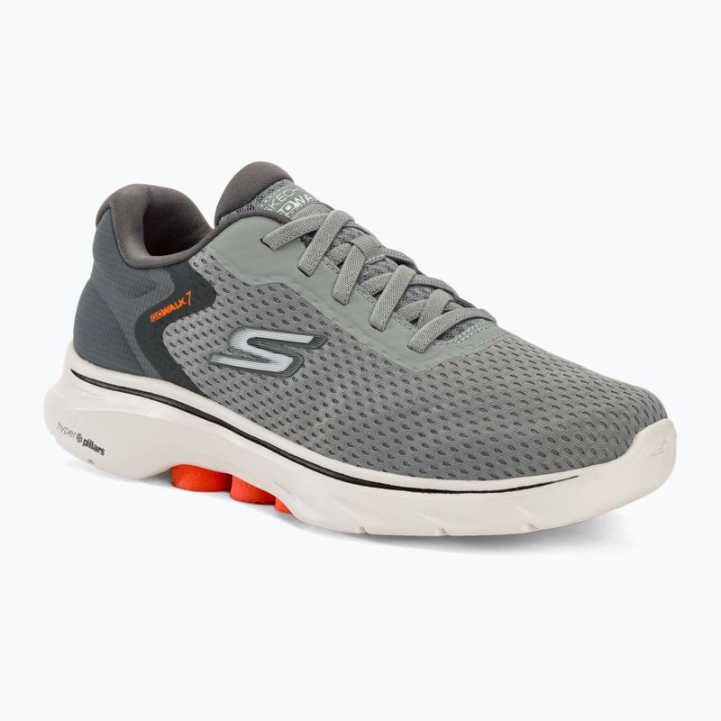 Herrenschuhe SKECHERS Go Walk 7 The Construct grau/weiß/orange
