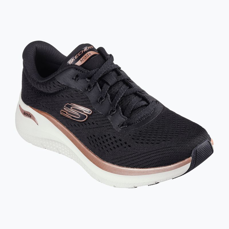 Schuhe Damen SKECHERS Arch Fit 2.0 Glow The Distance black/rose gold