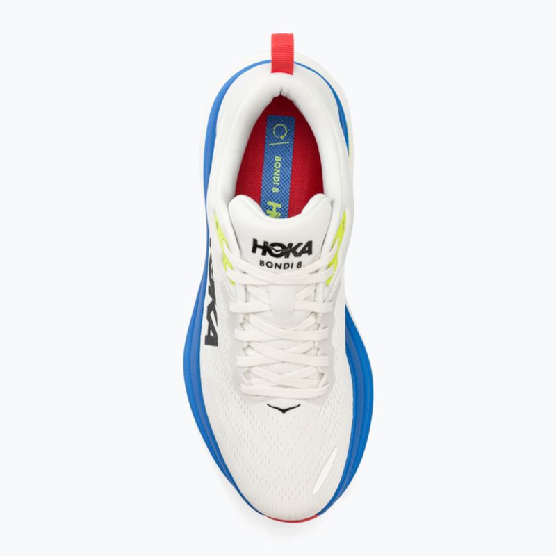 HOKA Bondi 8 Herren Laufschuhe blanc de blanc/virtual blue 5