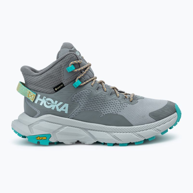 Herren-Wanderschuhe HOKA Trail Code GTX galactic grey/electric aqua 2