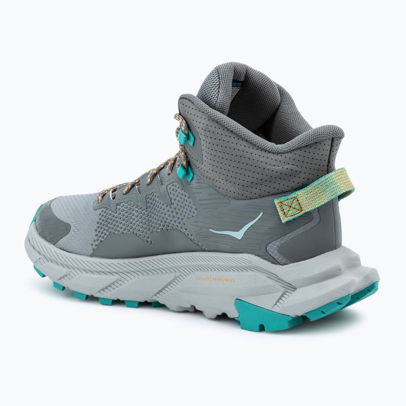 Herren-Wanderschuhe HOKA Trail Code GTX galactic grey/electric aqua 3