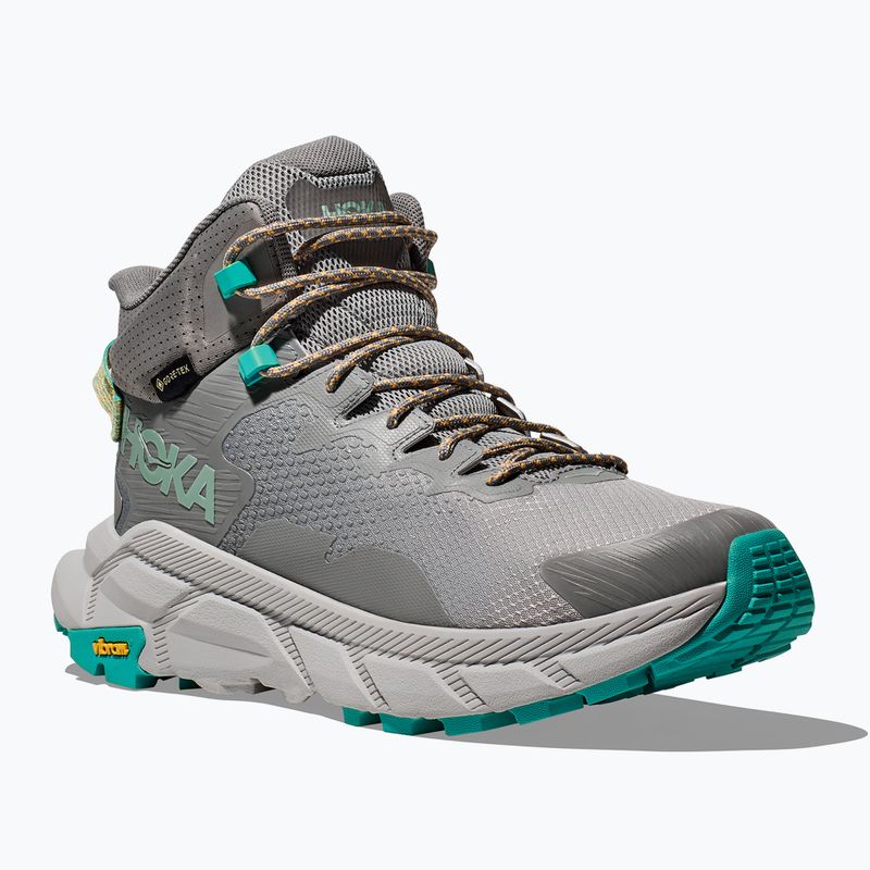 Herren-Wanderschuhe HOKA Trail Code GTX galactic grey/electric aqua 8