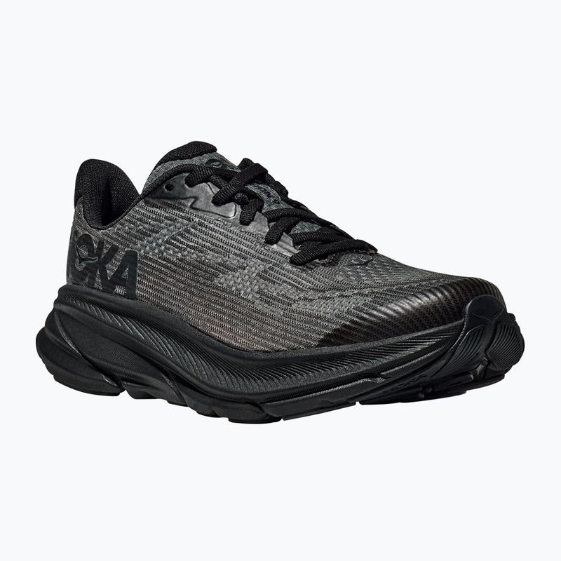 HOKA Clifton 9 schwarz/carbon schwarz Kinder Laufschuhe 8