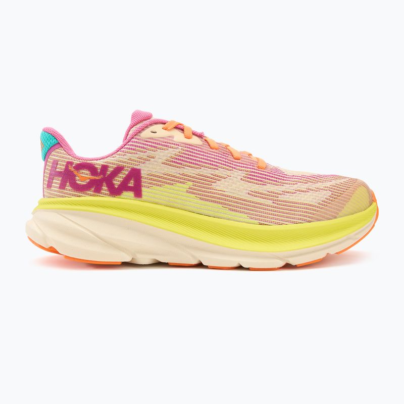 HOKA Clifton 9 fuchsia/vanilla Kinder Laufschuhe 2