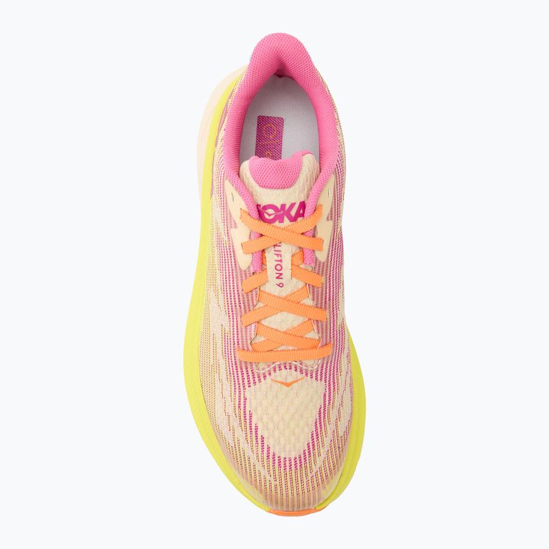 HOKA Clifton 9 fuchsia/vanilla Kinder Laufschuhe 5