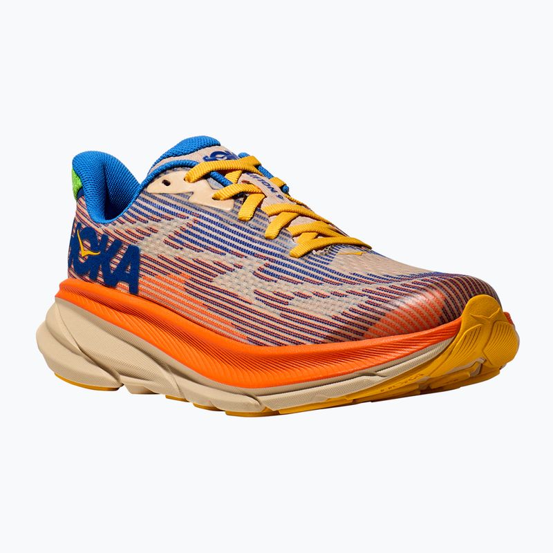 HOKA Clifton 9 ultramarine/electric tangerine Kinderlaufschuhe 8