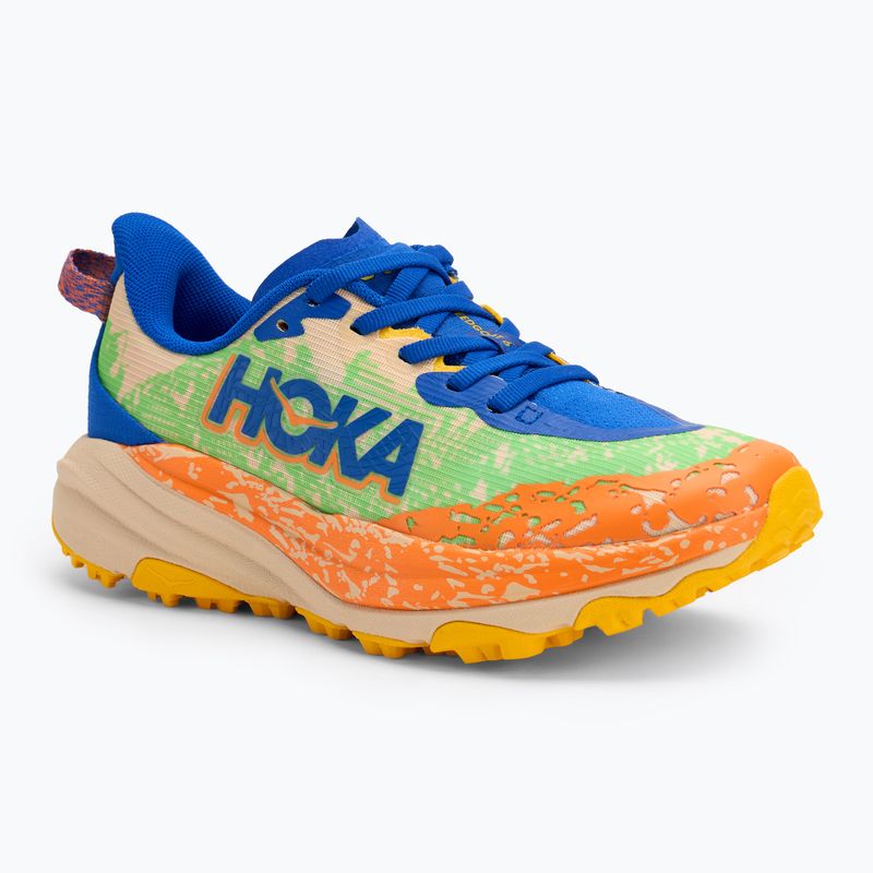 HOKA Speedgoat 6 ultramarine/electric lime Kinder Laufschuhe