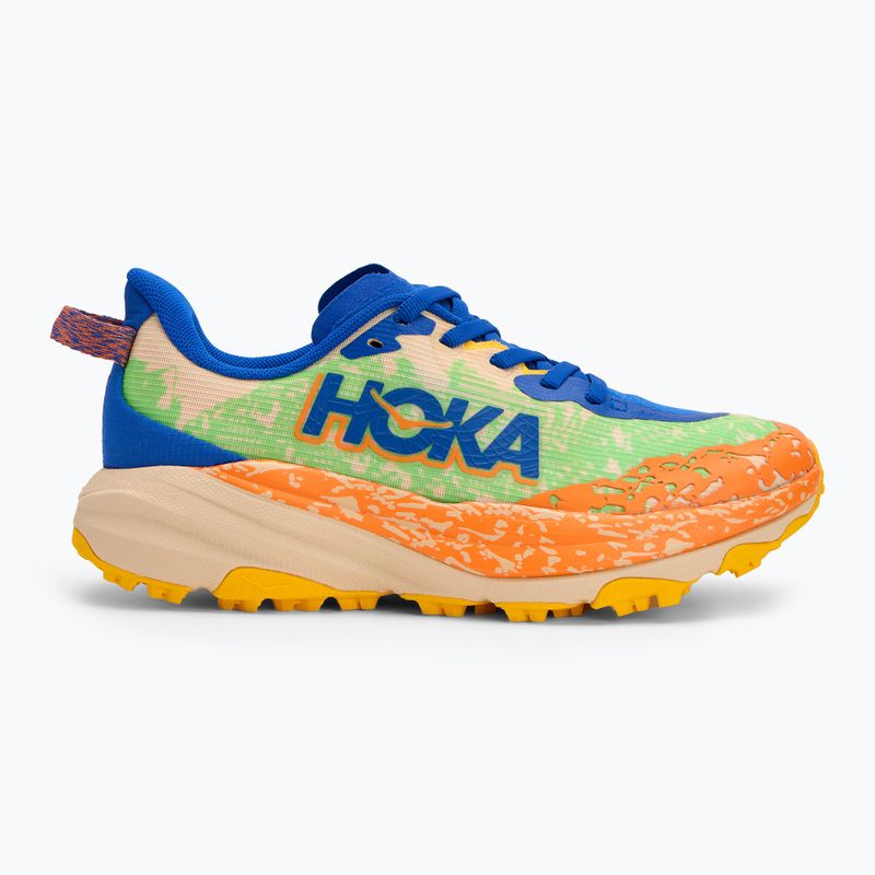 HOKA Speedgoat 6 ultramarine/electric lime Kinder Laufschuhe 2