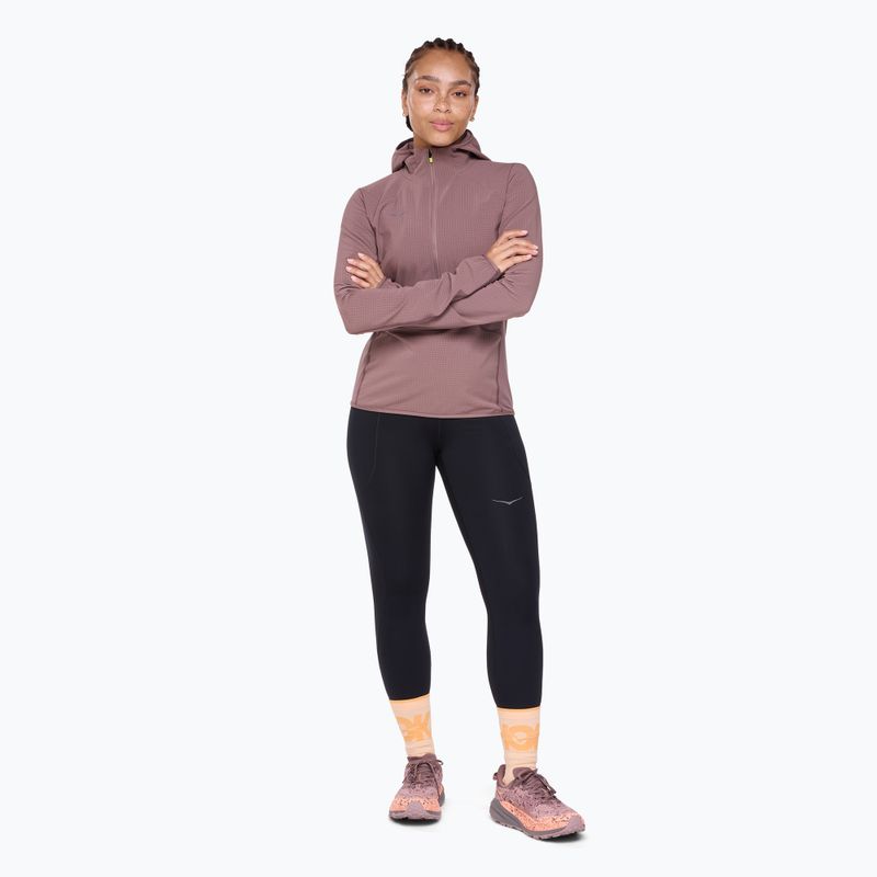 Lauf Sweatshrit Hoodie Damen HOKA Sky Glow Half Zip smokey quartz 2