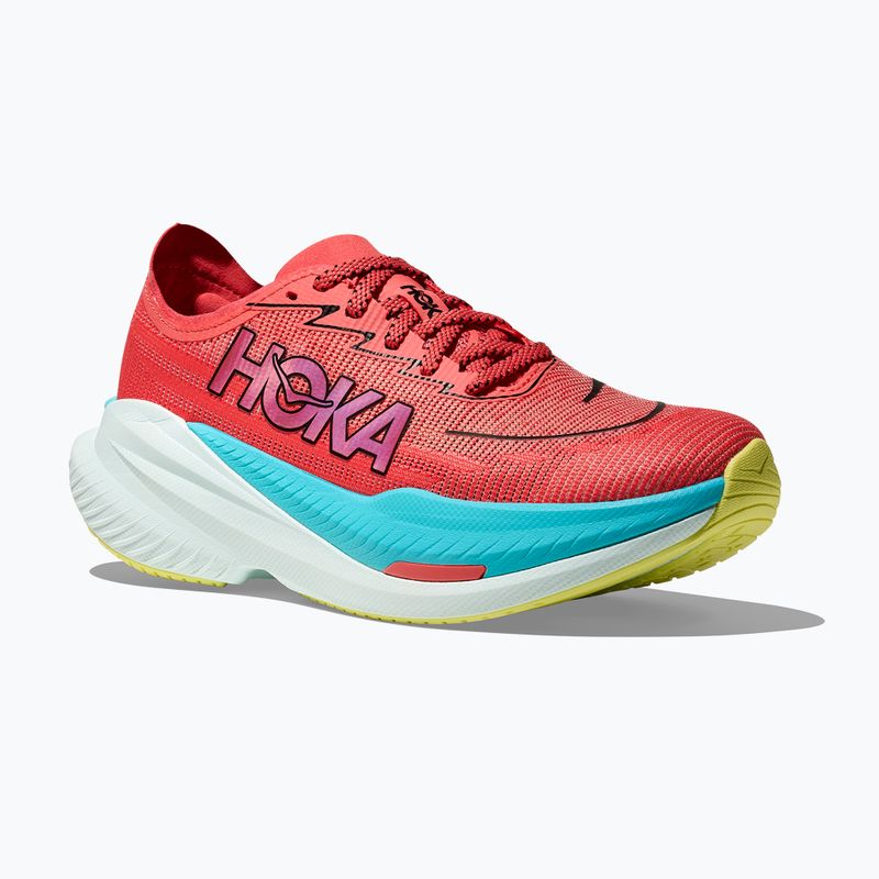 HOKA Mach X 2 Herren Laufschuhe grapefuit/electric coral 8